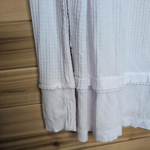 We The Free Free People White Waffle Knit Thermal Top Oversized OB1013577 Medium - Picture 3 of 11